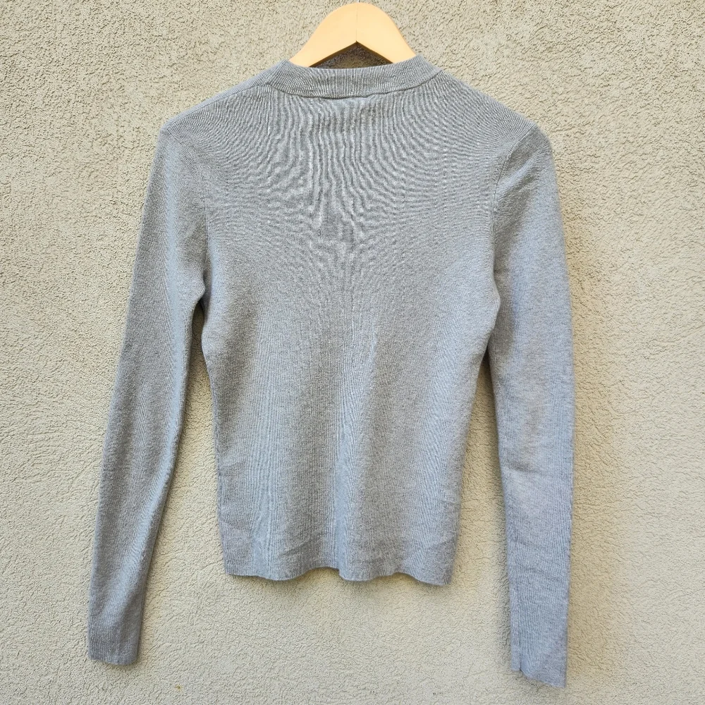 ADRIANO GOLDSHMEID Women's Sweater Medium Gray Wool Blend Pullover Quiet Luxury - Picture 4 of 12